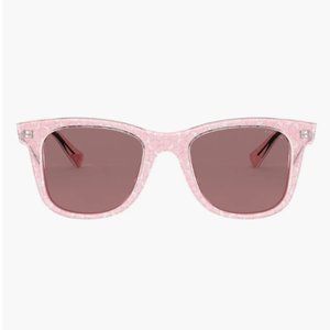 Coach Flower Glitter Pink Transparent Women's Designer Sunglasses